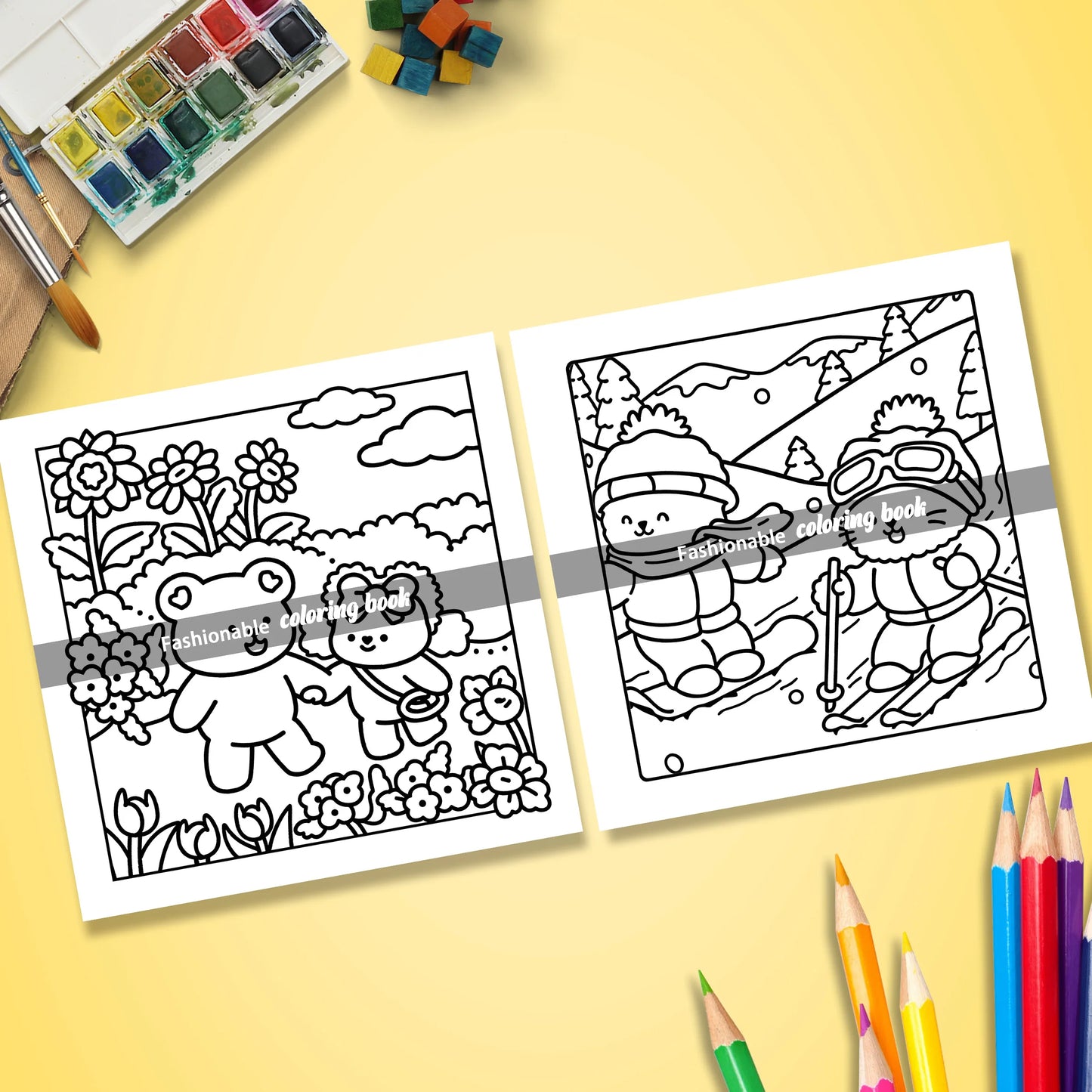 FUZZY in LOVE Bold-Easy Patterns Coloring Book for Adults Cute Drawing Book Perfect Gift for Party and Birthday