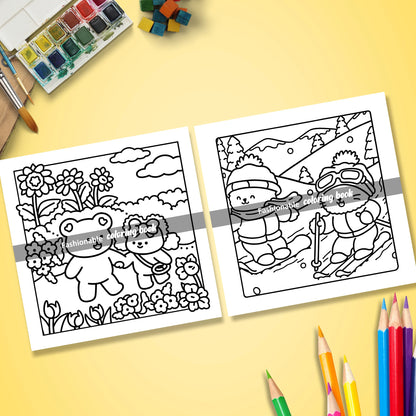 FUZZY in LOVE Bold-Easy Patterns Coloring Book for Adults Cute Drawing Book Perfect Gift for Party and Birthday
