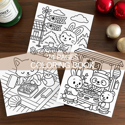 Cozy Japan Coloring Book Cute and Cozy Japanese Themed Patterns for Adults & Children Drawing Book Perfect Gift for Birthday