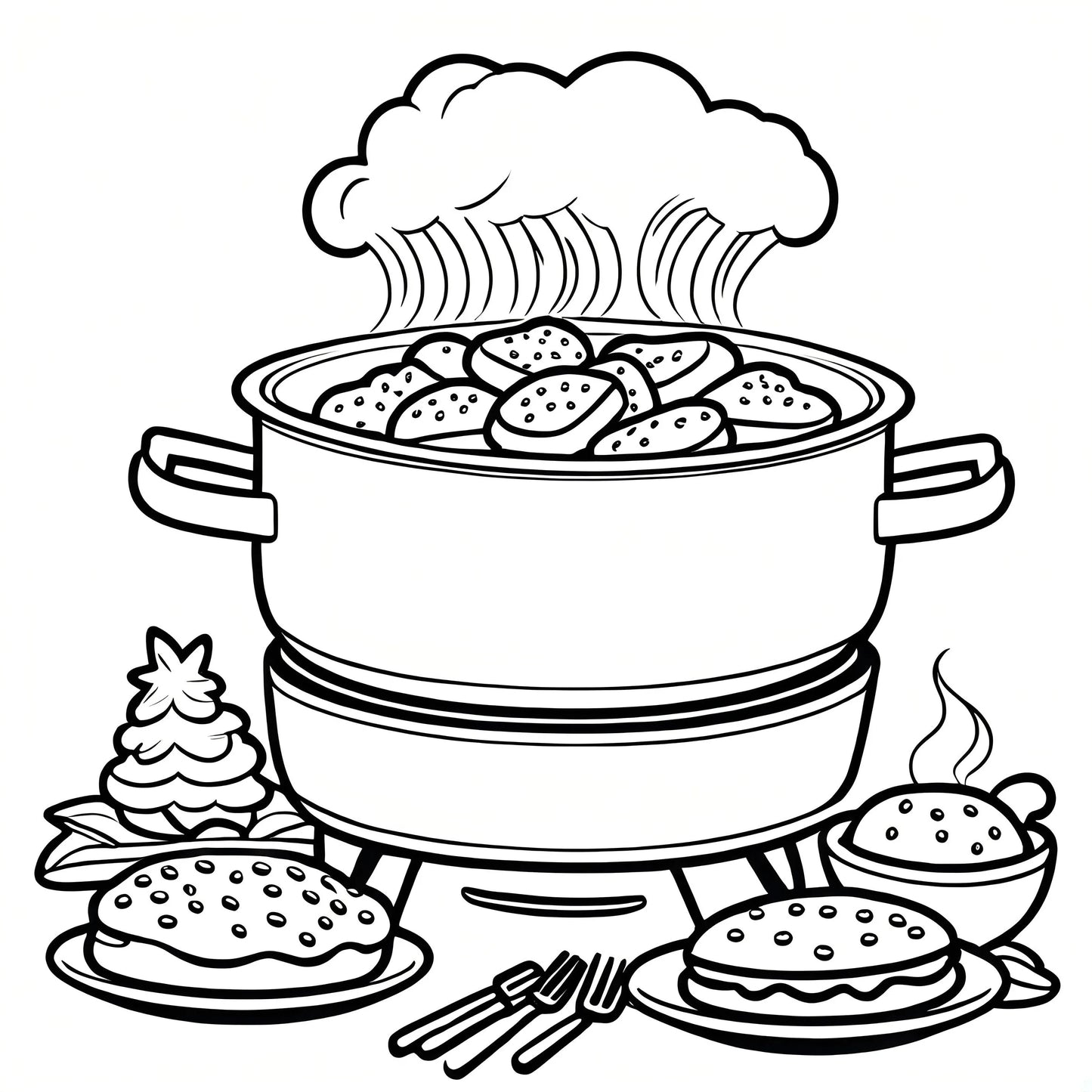 FOOD DRINK & SWEETS BOLD-EASY Coloring Book 24Page Perfect Gift for Adults Picture Book for Valentine'S, Christmas, Halloween