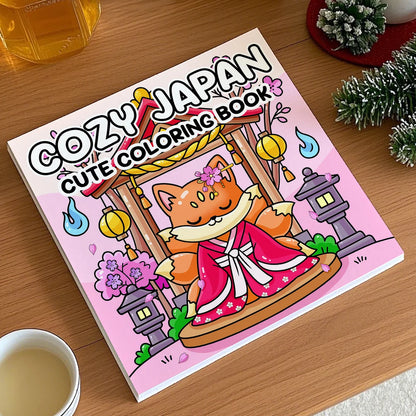 Cozy Japan Coloring Book Cute and Cozy Japanese Themed Patterns for Adults & Children Drawing Book Perfect Gift for Birthday