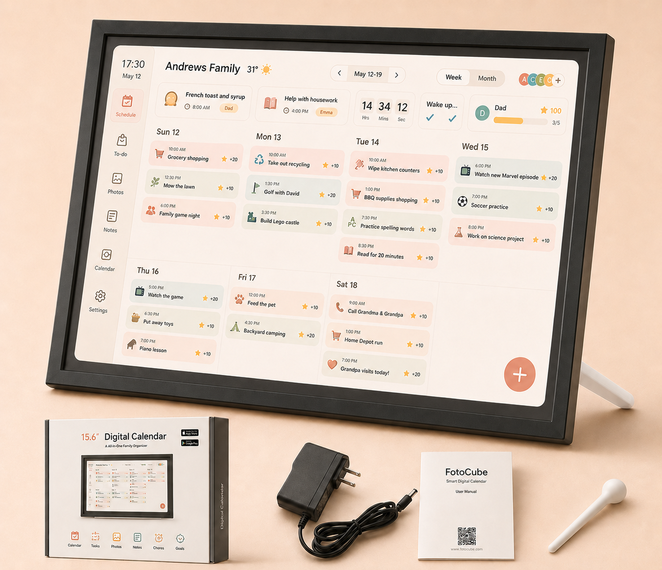 15.6" Touchscreen Digital Calendar