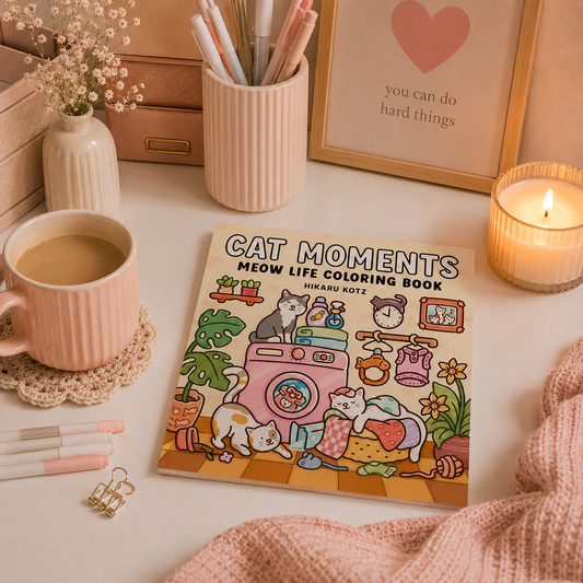 Cat Moments Coloring Book