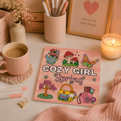 Cozy Girl Spring Coloring Book