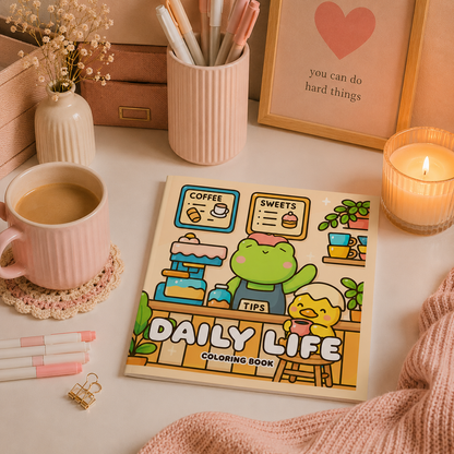 Daily Life Coloring Book
