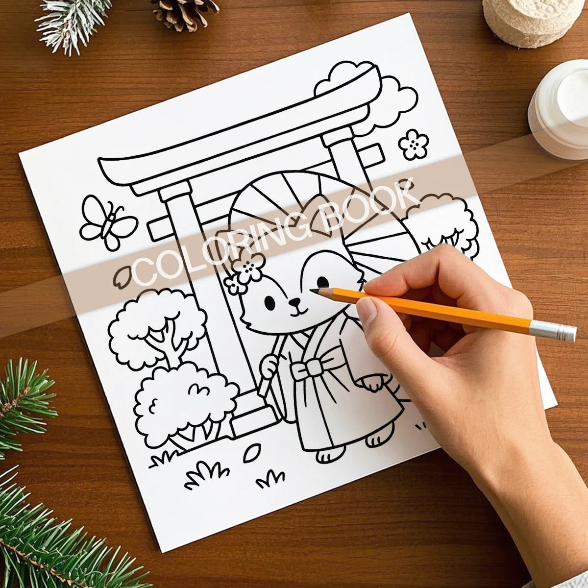 Cozy Japan Coloring Book Cute and Cozy Japanese Themed Patterns for Adults & Children Drawing Book Perfect Gift for Birthday