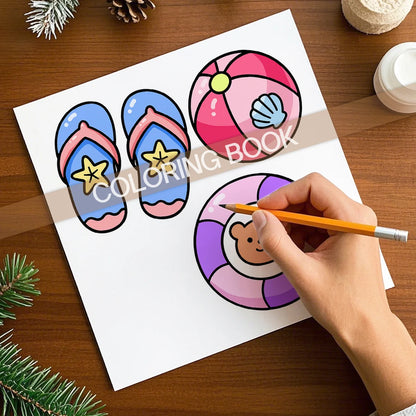 COZY SUMMER Bold-Easy Patterns Coloring Book for Adults Cute Graffiti Painting Drawing Book Perfect Gift for Party and Birthday