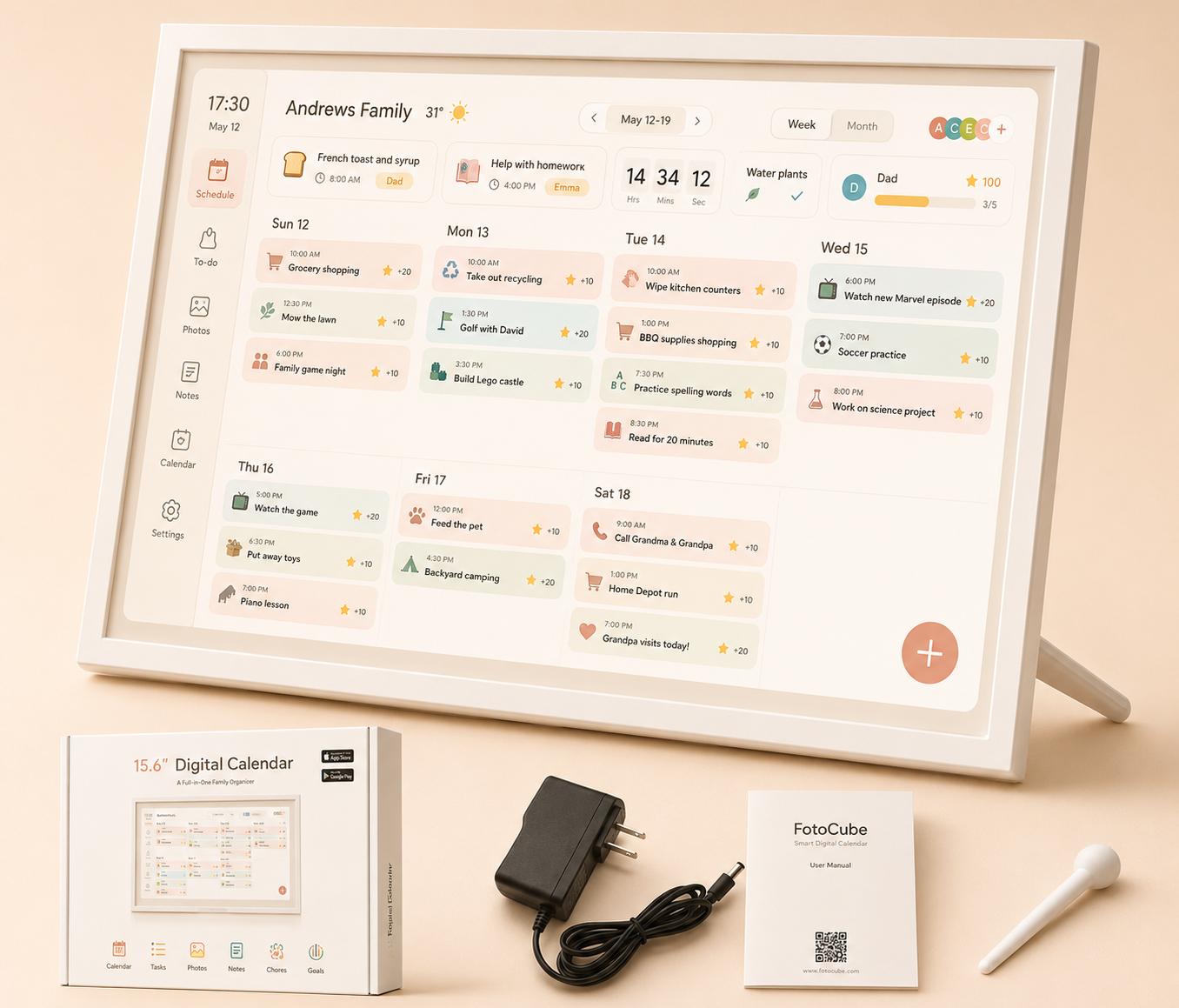 15.6" Touchscreen Digital Calendar